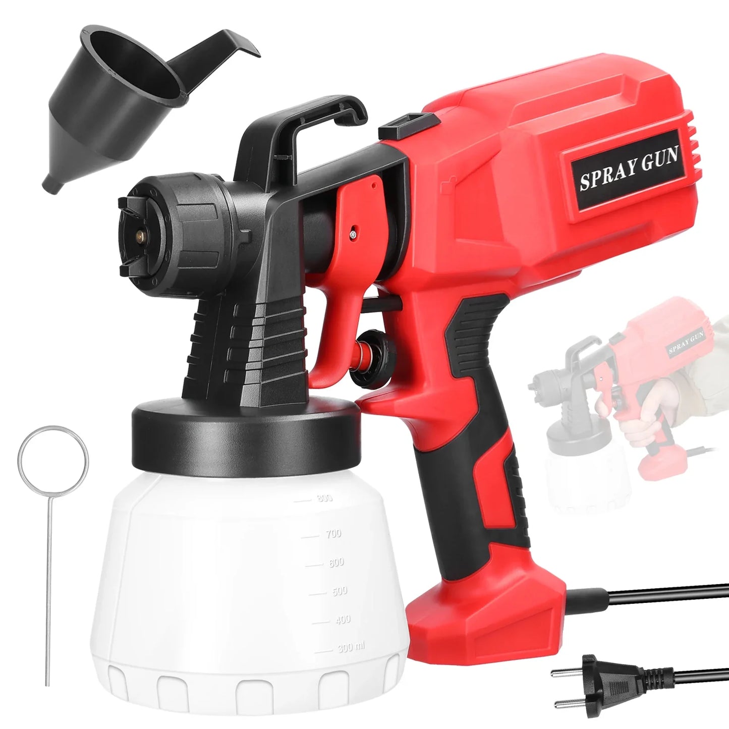 Transform Your DIY Projects with the 500W High Pressure Electric Paint Spraying Machine - 800ml Large Capacity & Detachable Design for Effortless Spraying
