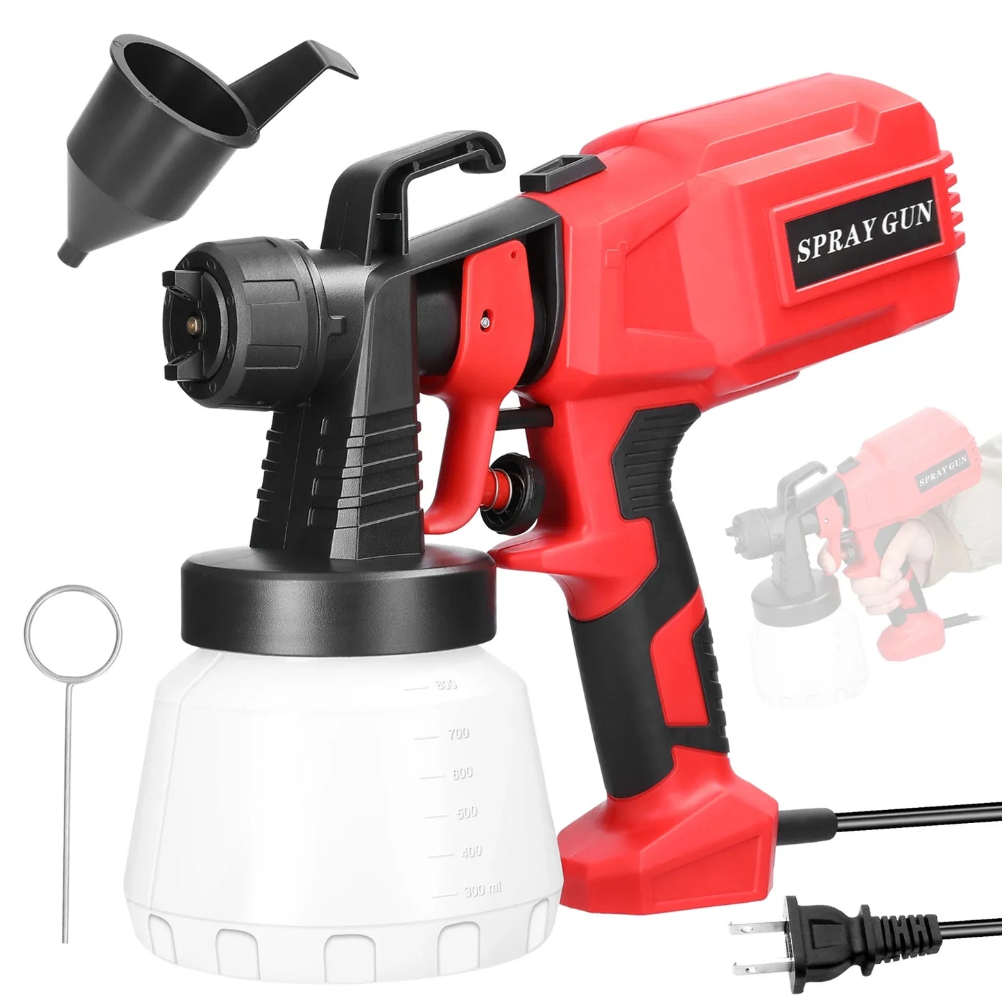 Transform Your DIY Projects with the 500W High Pressure Electric Paint Spraying Machine - 800ml Large Capacity & Detachable Design for Effortless Spraying