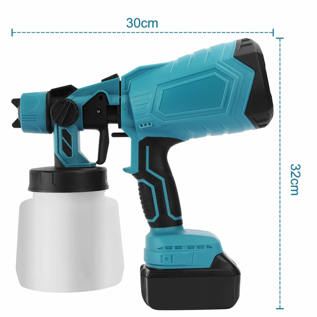  800ML Electric Paint Sprayer Cordless Spray Gun Coating Airbrush Machine Househeld DIY Power Tool for 21V 18V Battery